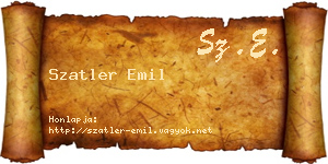 Szatler Emil névjegykártya