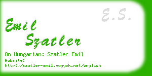 emil szatler business card
